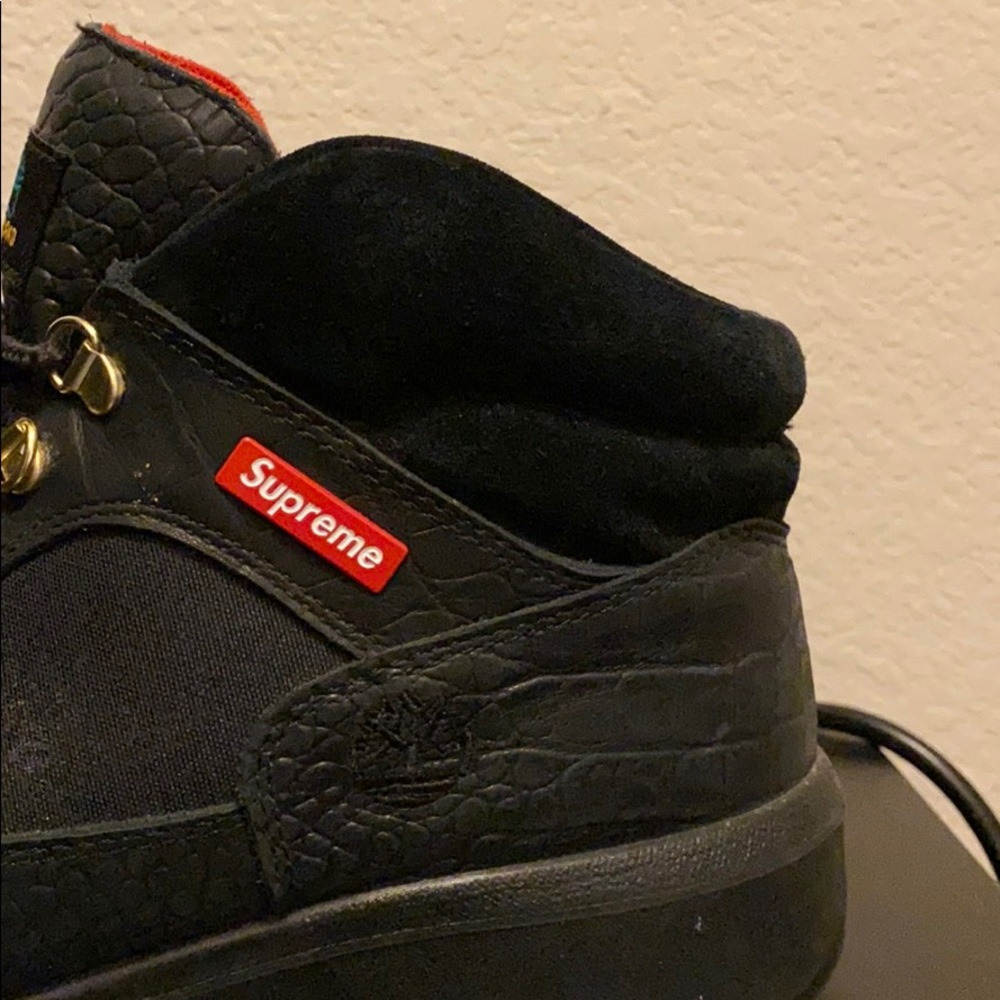 Black Timberland Supreme hiking boots. Size US 12.